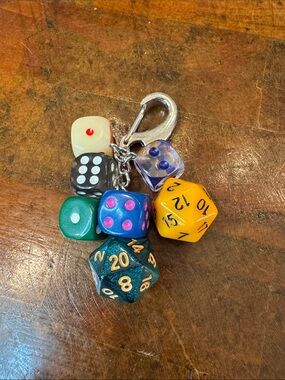Colorful Dice Keychain Bag Charm - Multicolor